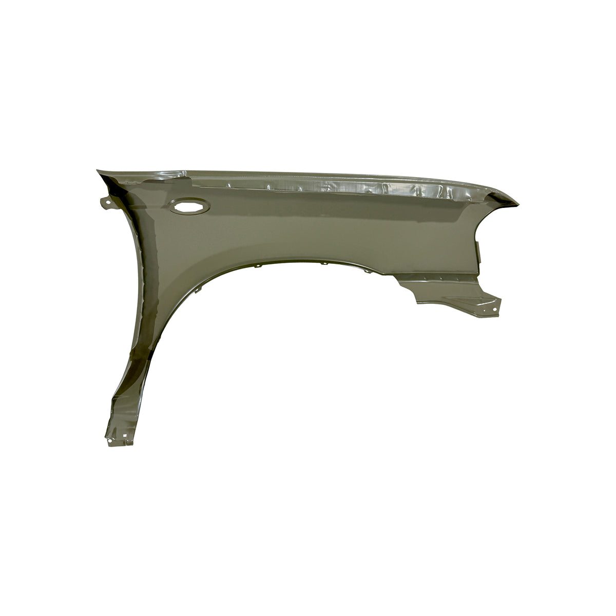 REPLACEMENT FRONT FENDER LH WITH SIDE LAMP HOLES WITHOUT WHEEL HOLES, FOR NISSAN D23, (STEEL)