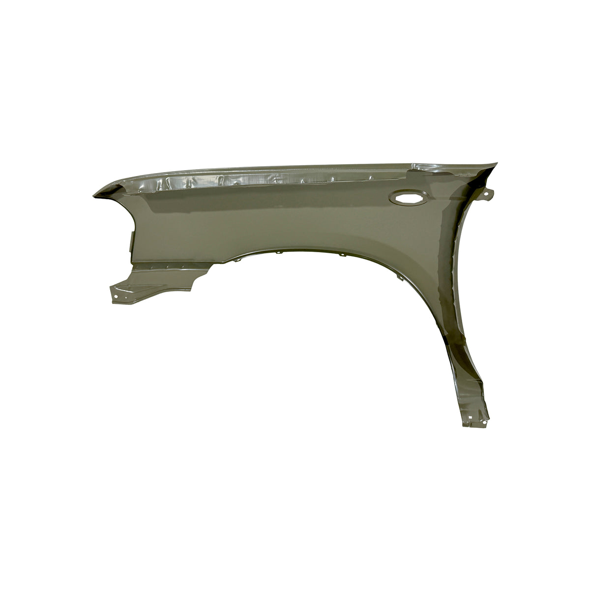 REPLACEMENT FRONT FENDER RH WITH SIDE LAMP HOLES WITHOUT WHEEL HOLES, FOR NISSAN D23, (STEEL)