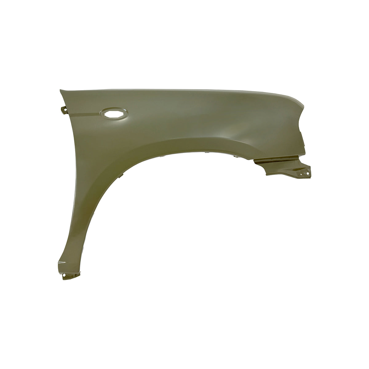 REPLACEMENT FRONT FENDER RH WITH SIDE LAMP HOLES WITHOUT WHEEL HOLES, FOR NISSAN D23, (STEEL)