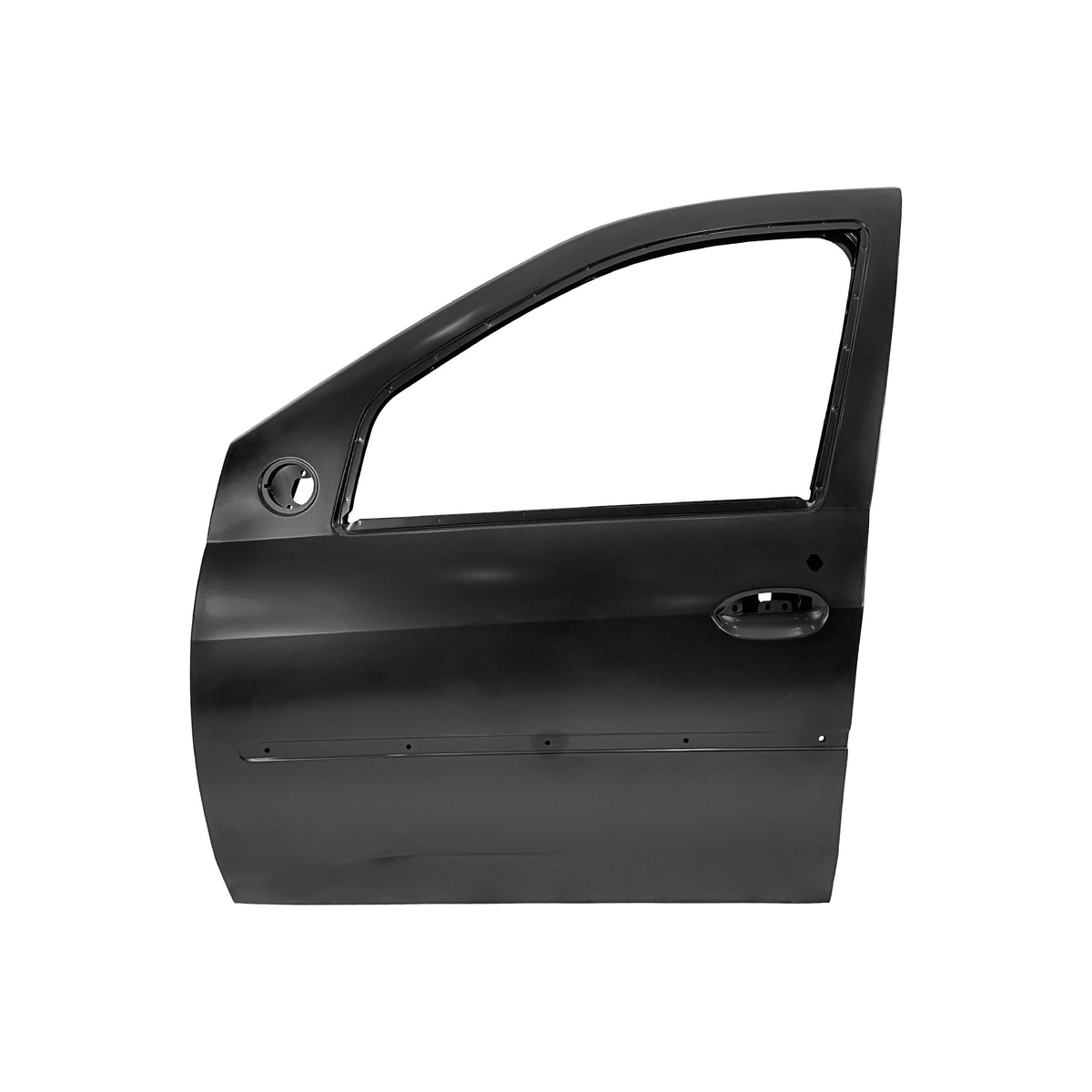 REPLACEMENT FRONT DOOR W MOULDING LH, 2004-2012, FOR RENAULT LOGAN, 801016598R, (STEEL)