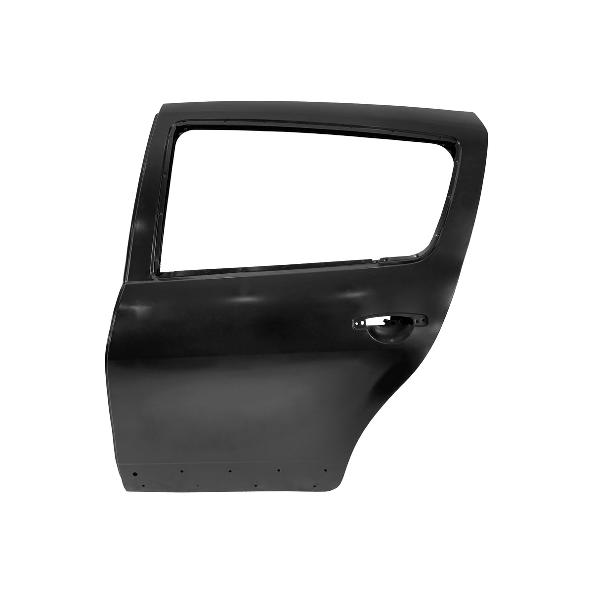 REPLACEMENT REAR DOOR LH WITH PROTECTOR HOLE, 2009, FOR DACIA SANDERO, 821018232R, (STEEL)