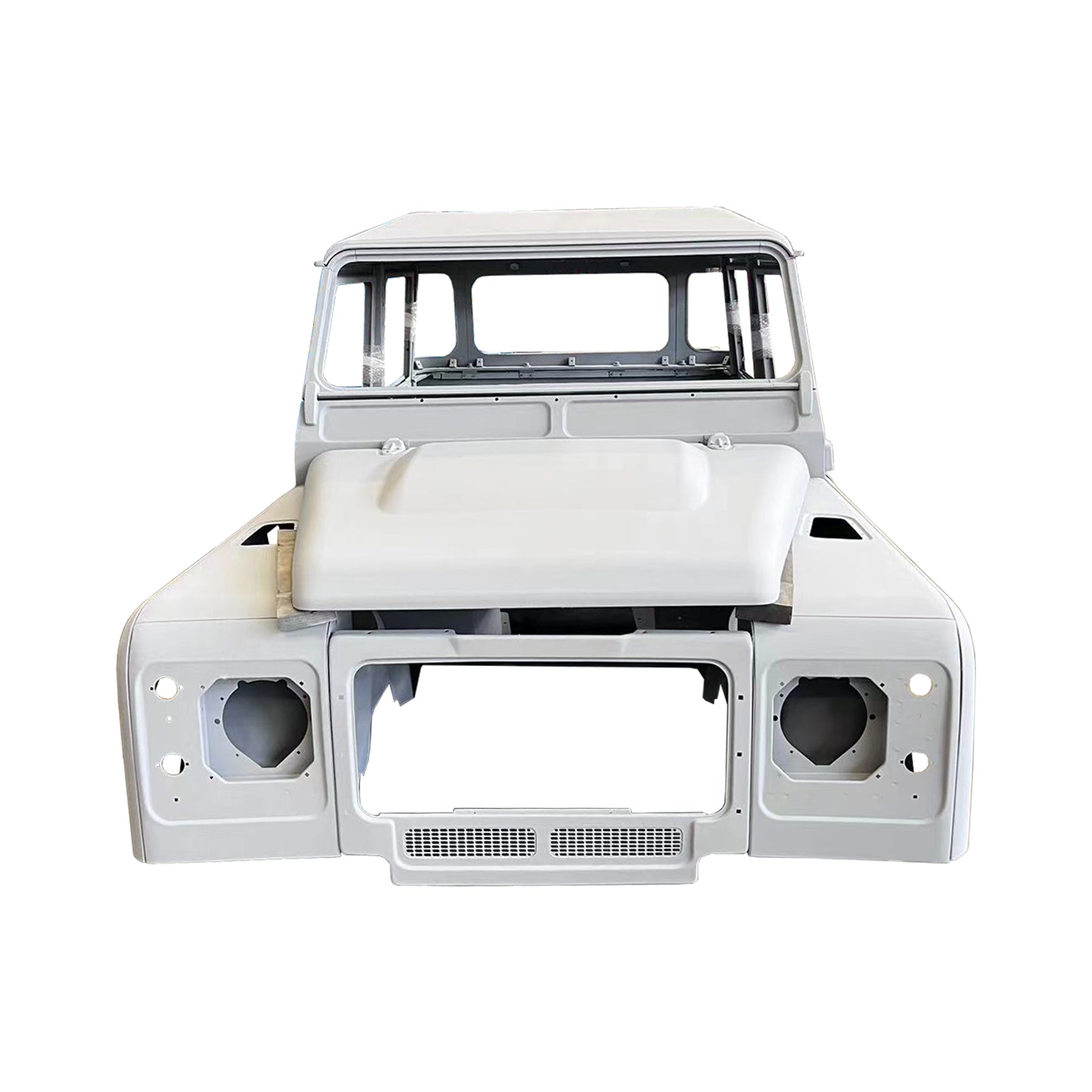 REPLACEMENT DOUBLE ROW PICKUP COMPLETE CAB WITH DOORS, WITH PRIMER, 1998, FOR LAND ROVER DEFENDER 110 TD4, (LHD), (ALUM+STEEL)