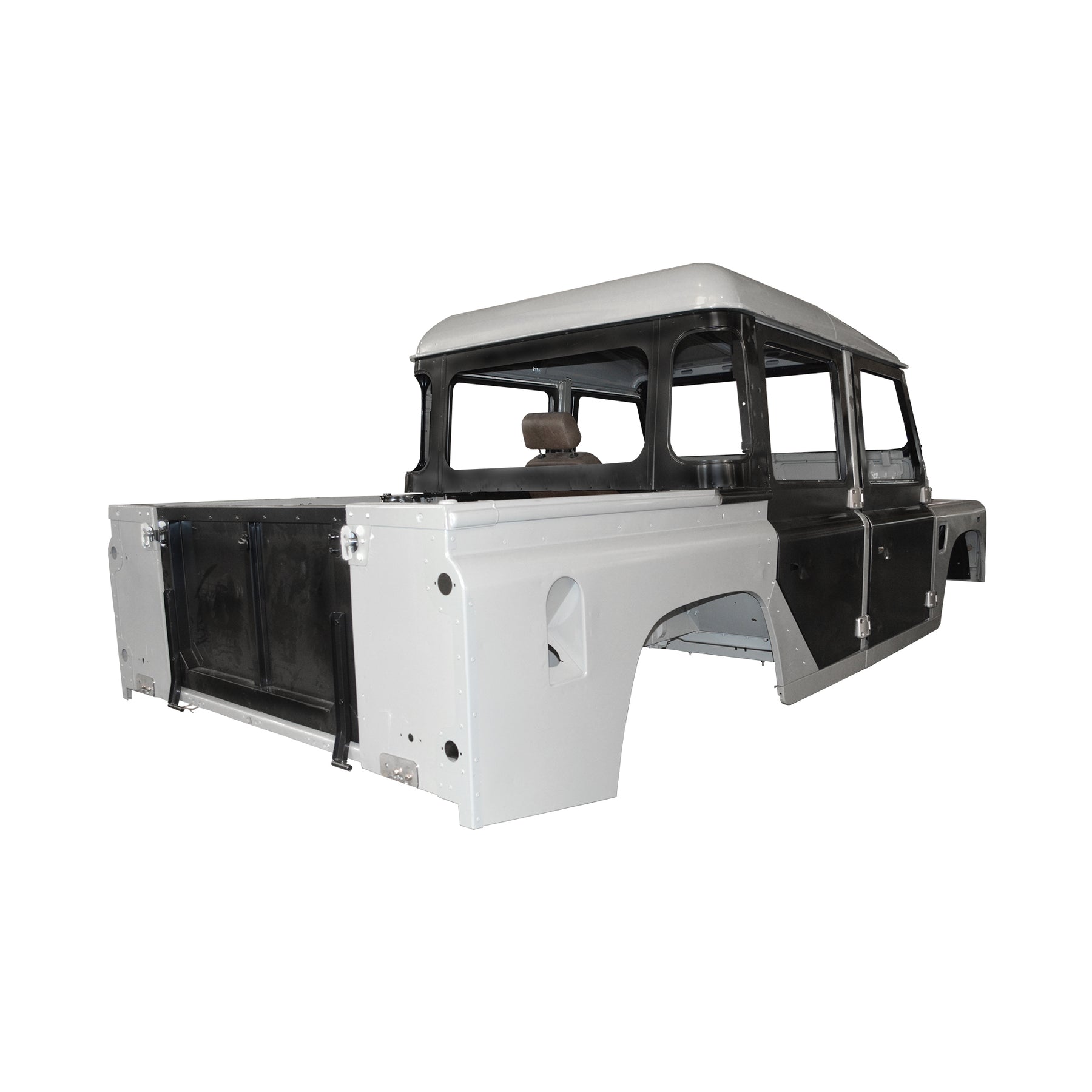 REPLACEMENT DOUBLE ROW PICKUP COMPLETE CAB WITH DOORS, WITH PRIMER, 1998, FOR LAND ROVER DEFENDER 110 TD4, (LHD), (ALUM+STEEL)