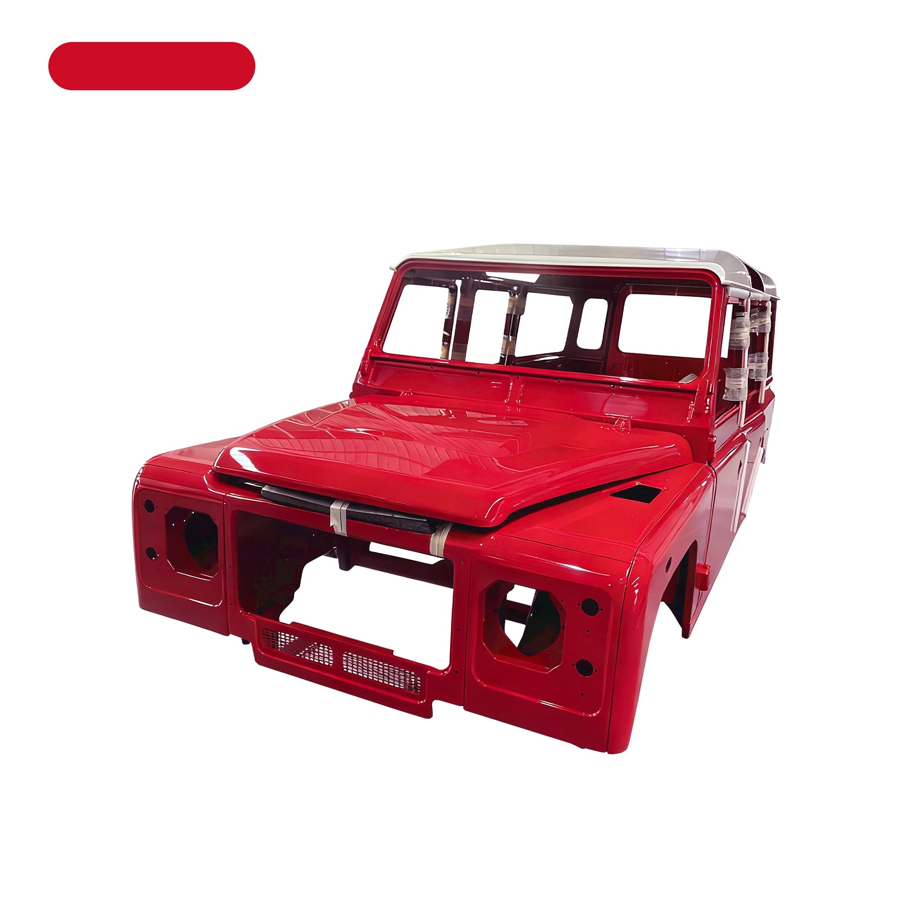 COMPLETE CAB WITH DOORS,WITH PRIMER, FOR LAND ROVER DEFENDER 110 TD4, (LHD), (ALUM+STEEL)