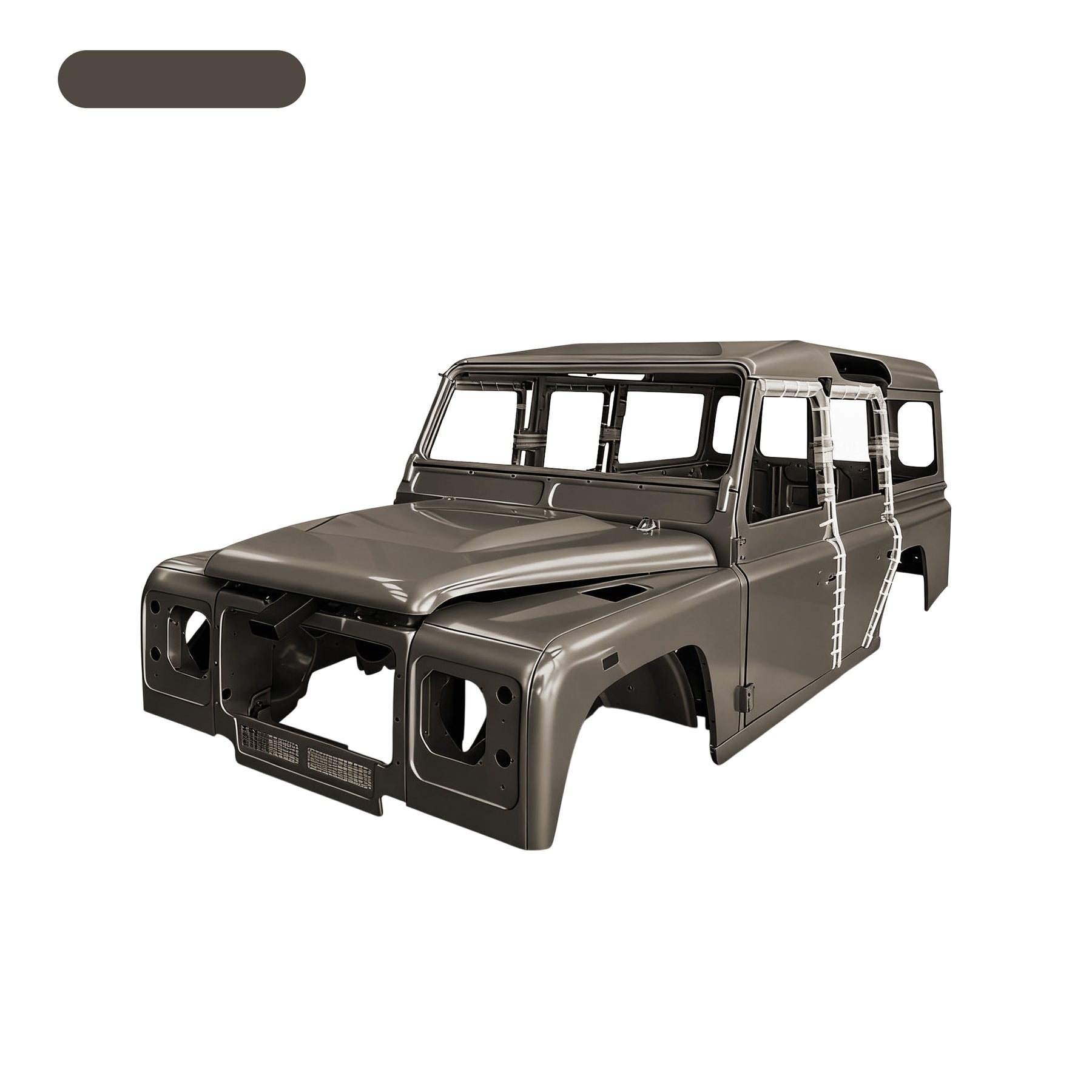 COMPLETE CAB WITH DOORS,WITH PRIMER, FOR LAND ROVER DEFENDER 110 TD4, (LHD), (ALUM+STEEL)