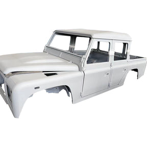 REPLACEMENT DOUBLE ROW PICKUP COMPLETE CAB WITH DOORS, WITH PRIMER, 1998, FOR LAND ROVER DEFENDER 110 TD4, (LHD), (ALUM+STEEL)