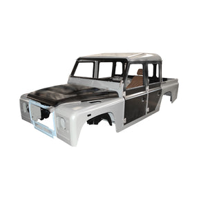 REPLACEMENT DOUBLE ROW PICKUP COMPLETE CAB WITH DOORS, WITH PRIMER, 1998, FOR LAND ROVER DEFENDER 110 TD4, (LHD), (ALUM+STEEL)