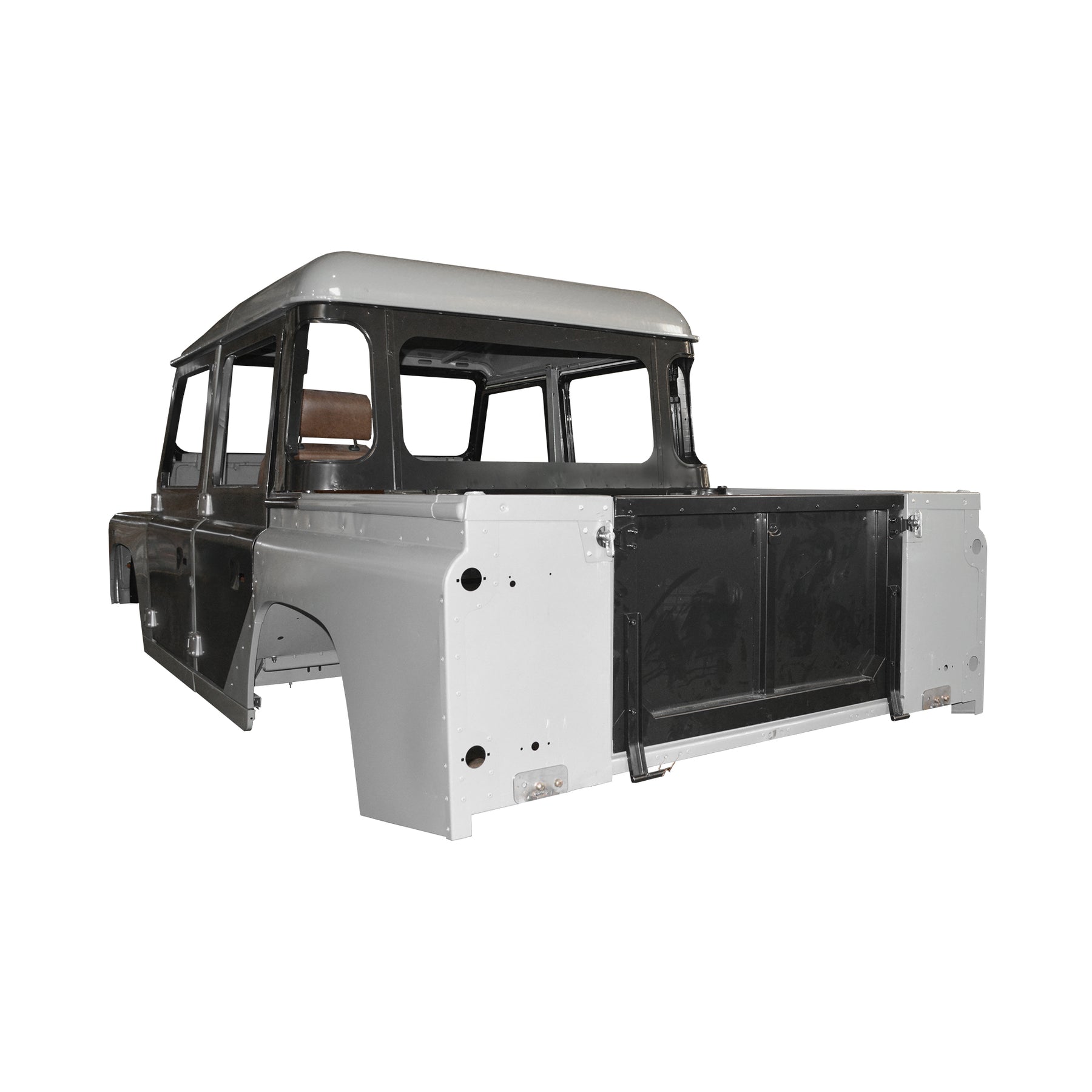 REPLACEMENT DOUBLE ROW PICKUP COMPLETE CAB WITH DOORS, WITH PRIMER, 1998, FOR LAND ROVER DEFENDER 110 TD4, (LHD), (ALUM+STEEL)