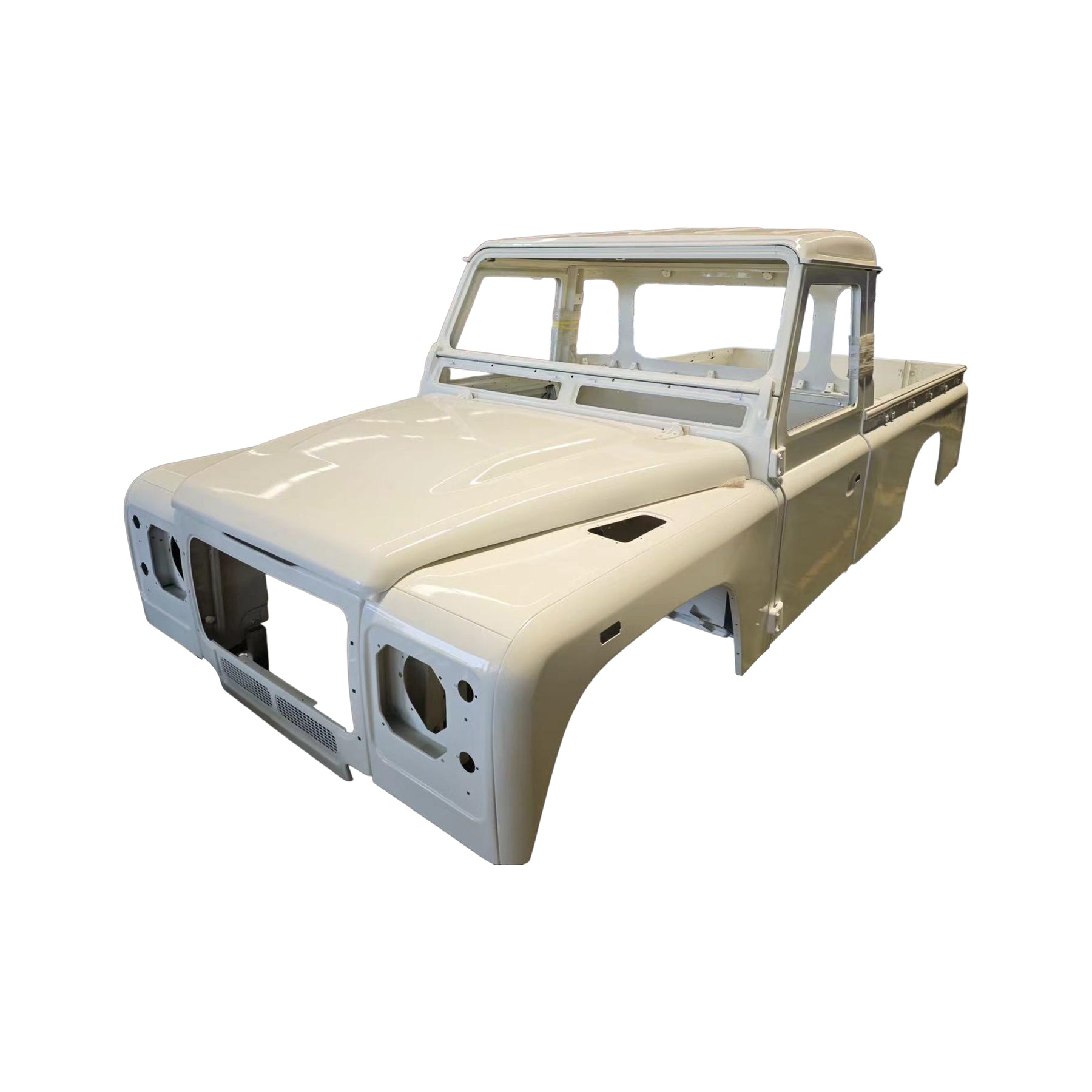 SINGLE ROW PICKUP COMPLETE CAB WITH DOORS‚WITH PRIMER(LHD), FOR LAND ROVER DEFENDER 110 TD4, (ALUM+STEEL)